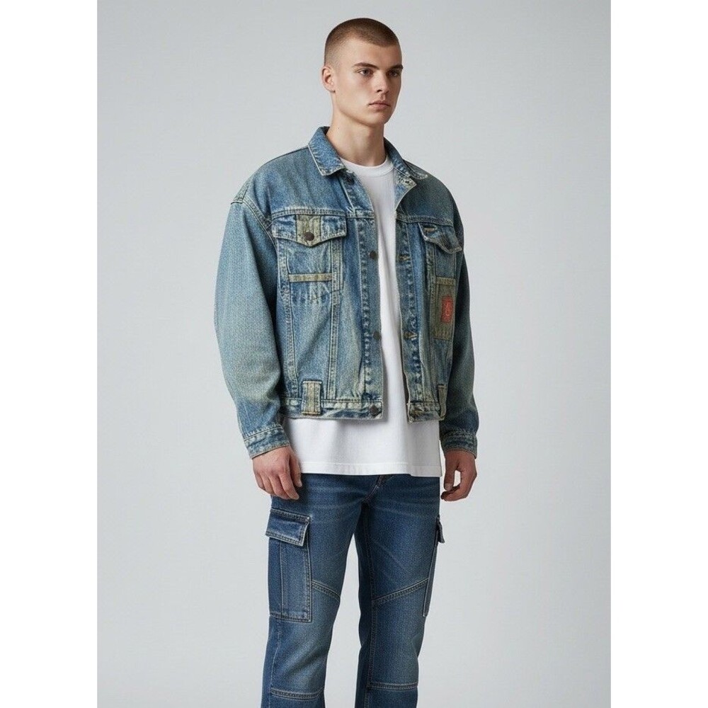 Vtg 80s 90s PEPE JEANS Miley Denim Jacket Military Spec Made In HK Mens M